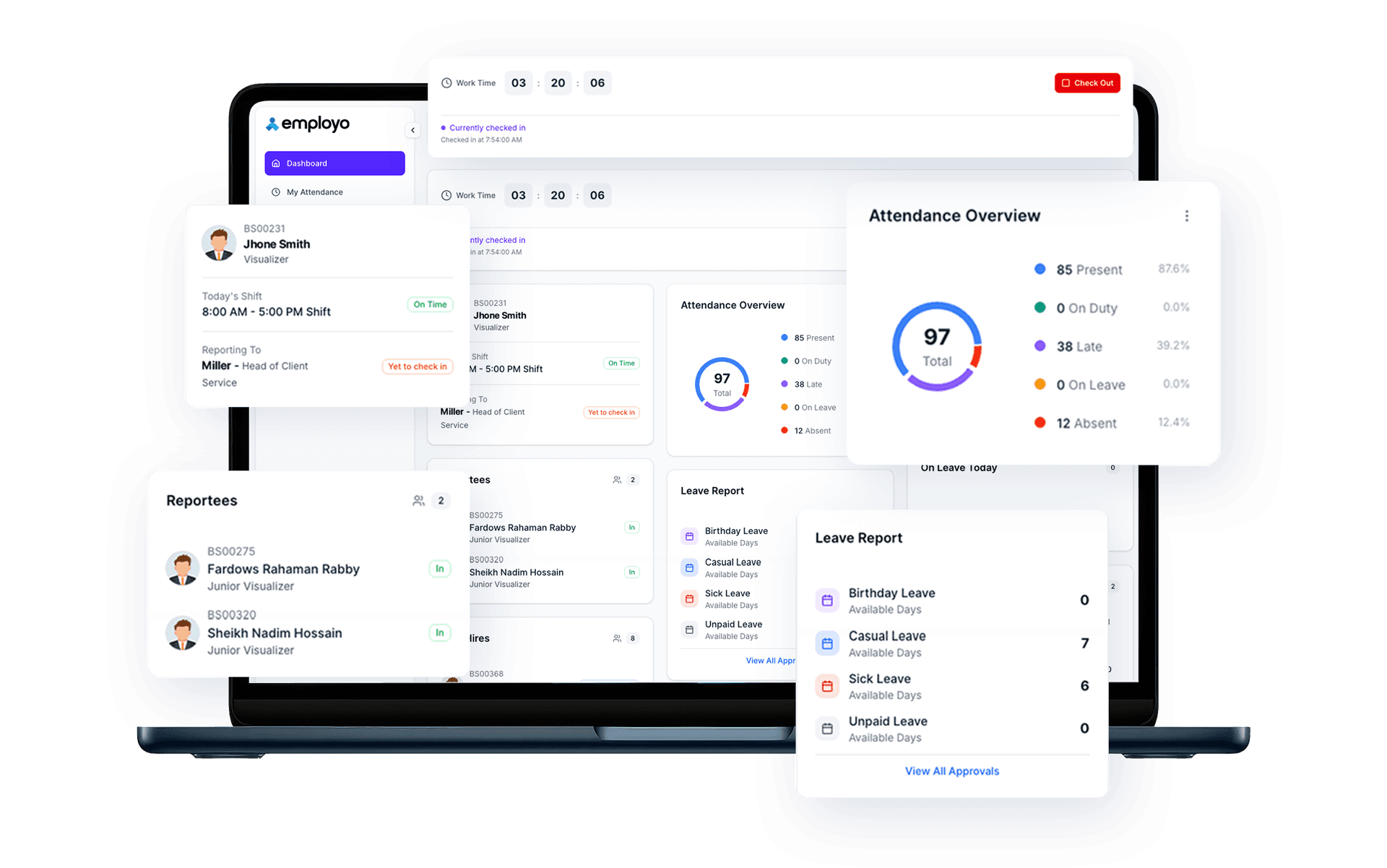 HRM dashboard interface