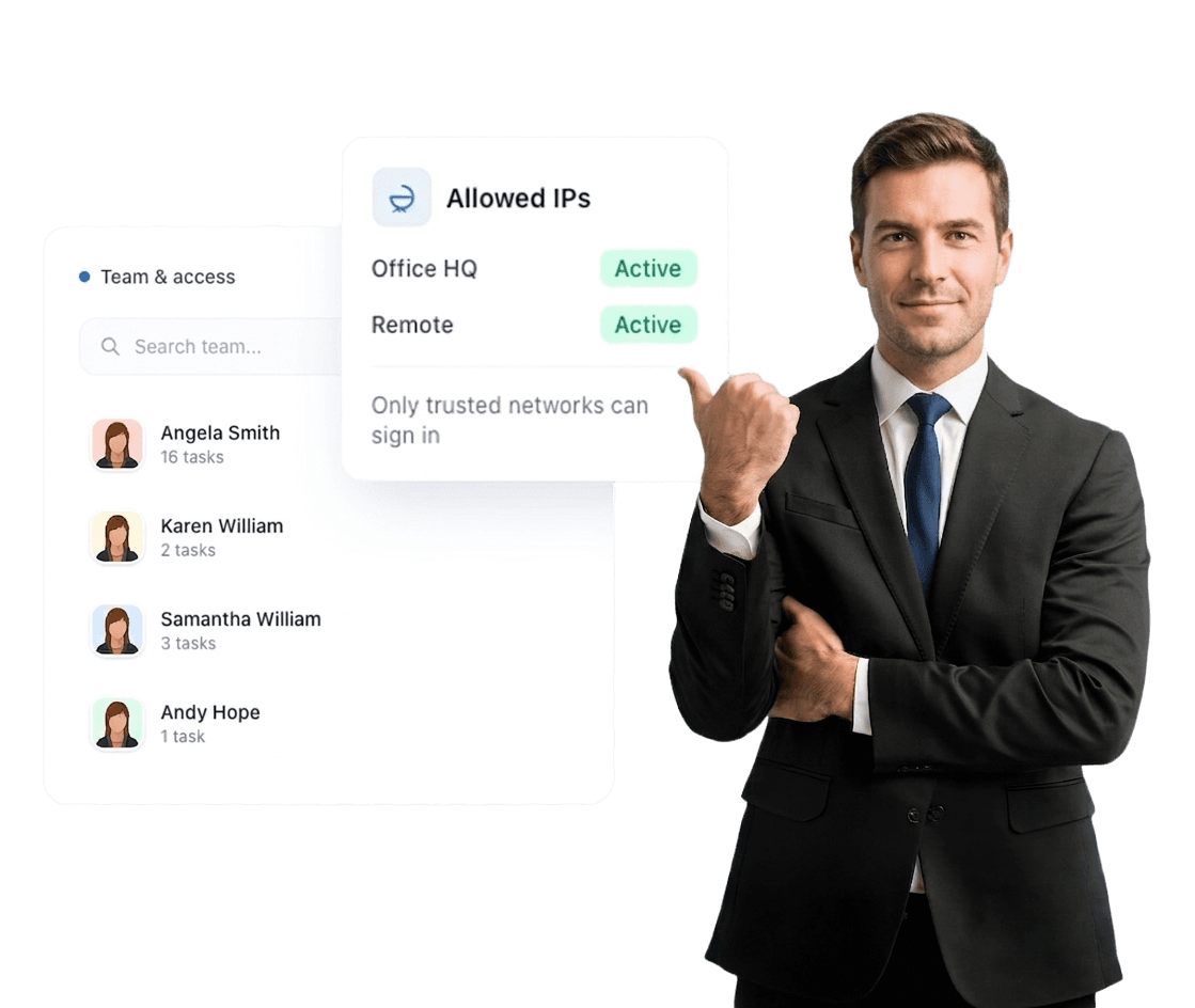 Allowed IPs and team access interface